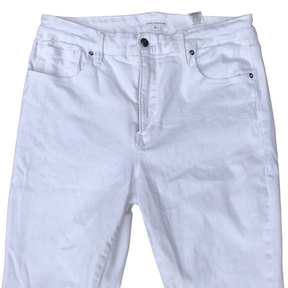 Good American GOOD LEGS CROPPED JEANS Skinny Stretch White Size 15/33 Inseam 27" - Picture 4 of 8
